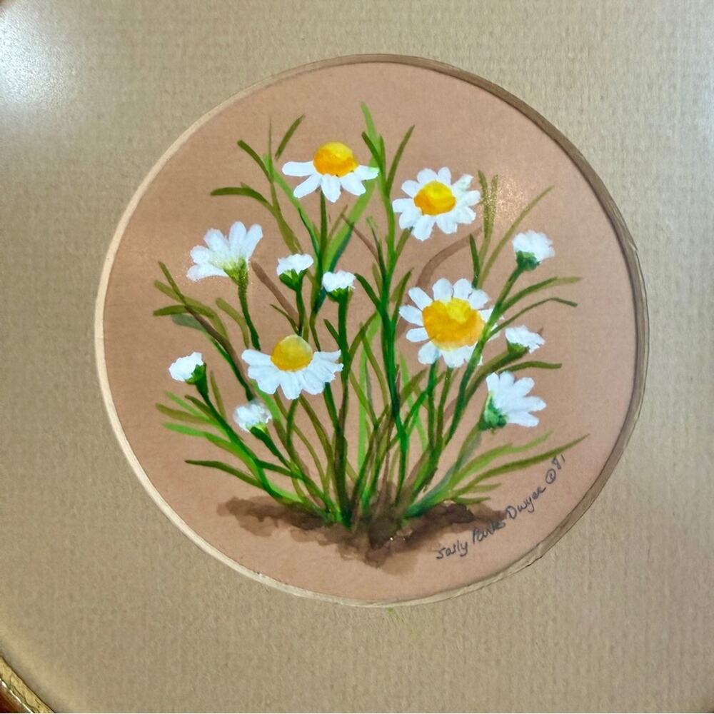 Original Daisy Painting by Sally Parks Dwyer, Framed Botanical Art - Picture 3 of 10